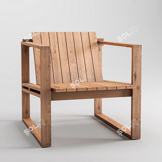 Indoor-Outdoor Classic BK11 Teak Chair 3D model image 1