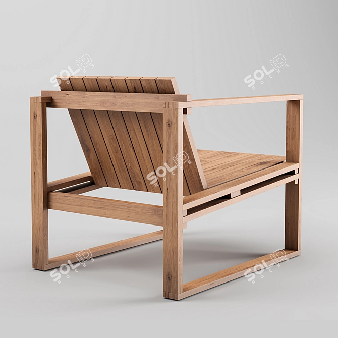 Indoor-Outdoor Classic BK11 Teak Chair 3D model image 3