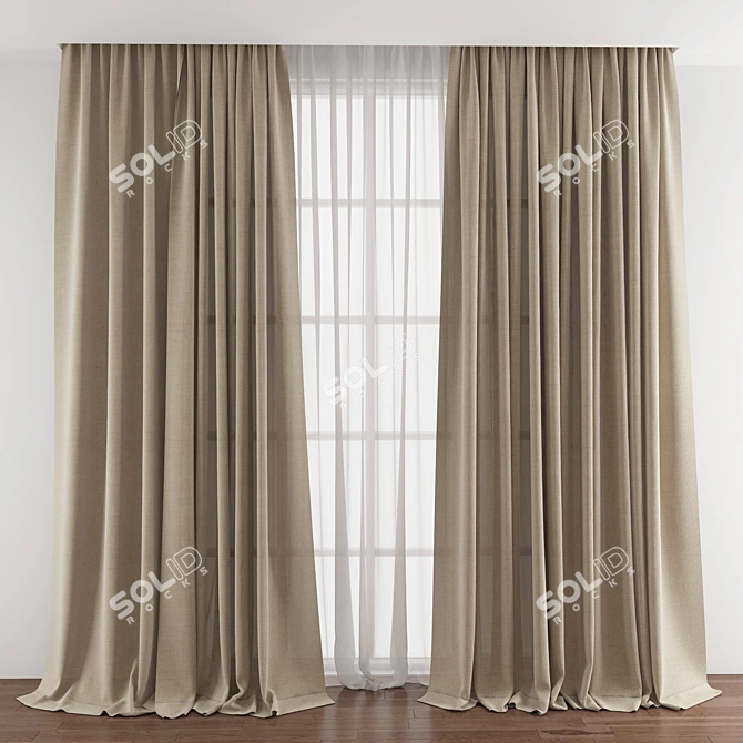 Modern Mesh Curtain 398 3D model image 1