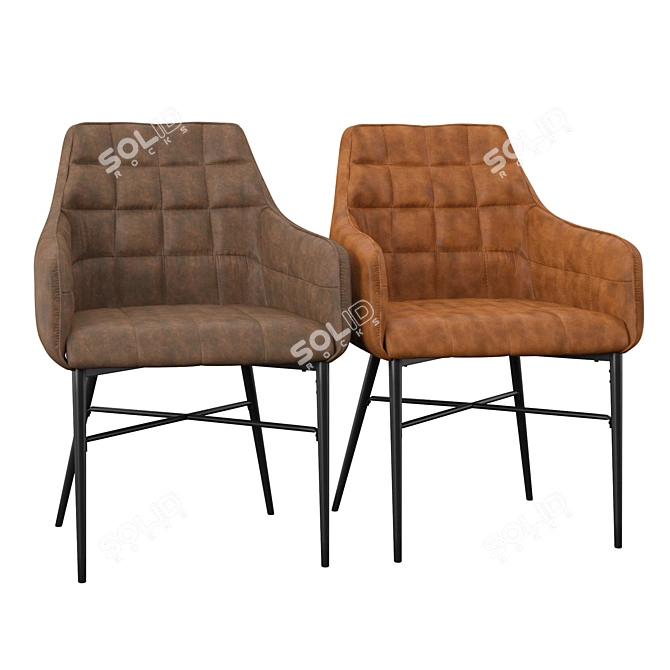 Elegant Carolos Dining Chair Set 3D model image 2