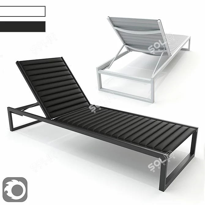 Eos Aluminum Sun Lounger: Stylish & Weatherproof 3D model image 1