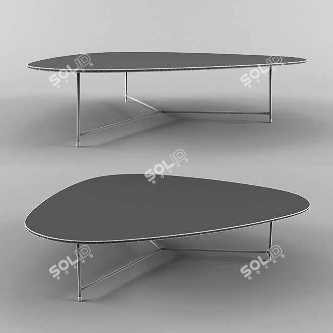 Sleek Air Big Coffee Table 3D model image 2