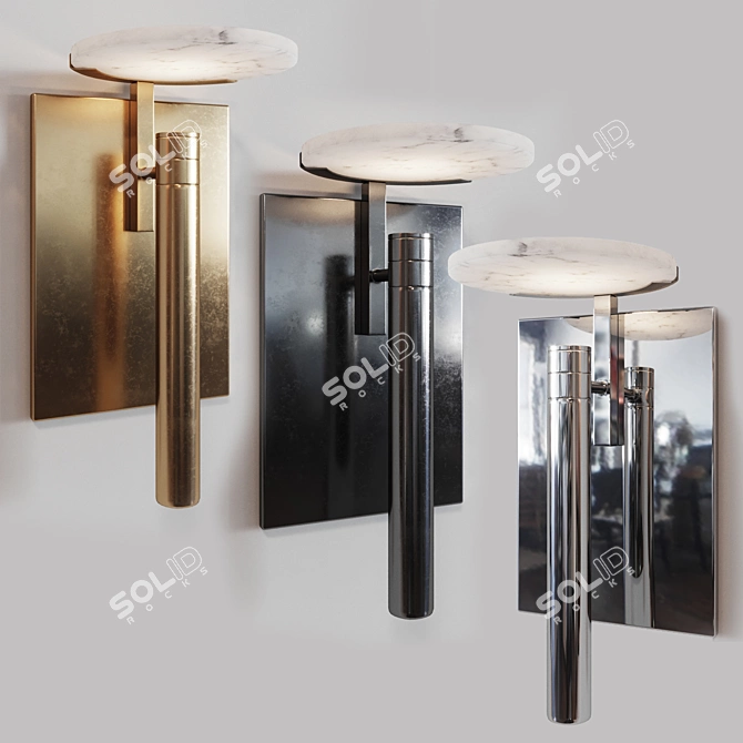 Modern Alabaster Disc Sconce 3D model image 1