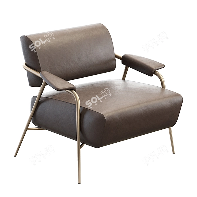 Potocco Stay Lounge Armchair 3D model image 1