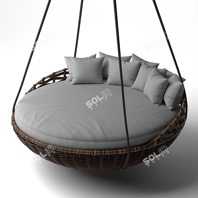 Elegant Outdoor Hanging Daybed 3D model image 1