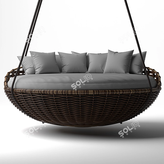 Elegant Outdoor Hanging Daybed 3D model image 2