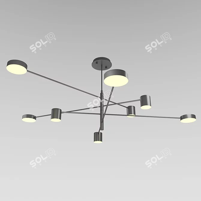 Black Modern Pendant Light 3D model image 1
