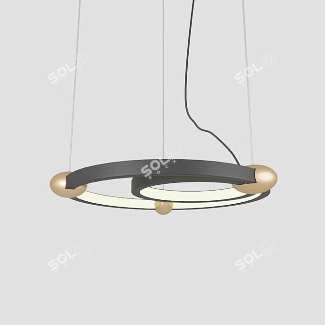 Modern Planetary Ring Pendant Light 3D model image 1