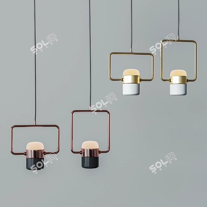 Modern Metal Pendant Lamp 3D model image 1