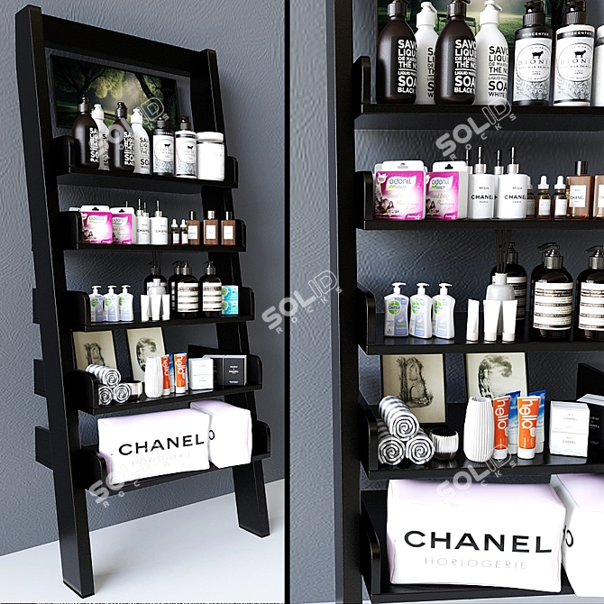 3-Piece Bathroom Rack Set: Organize and Beautify Your Bath! 3D model image 1