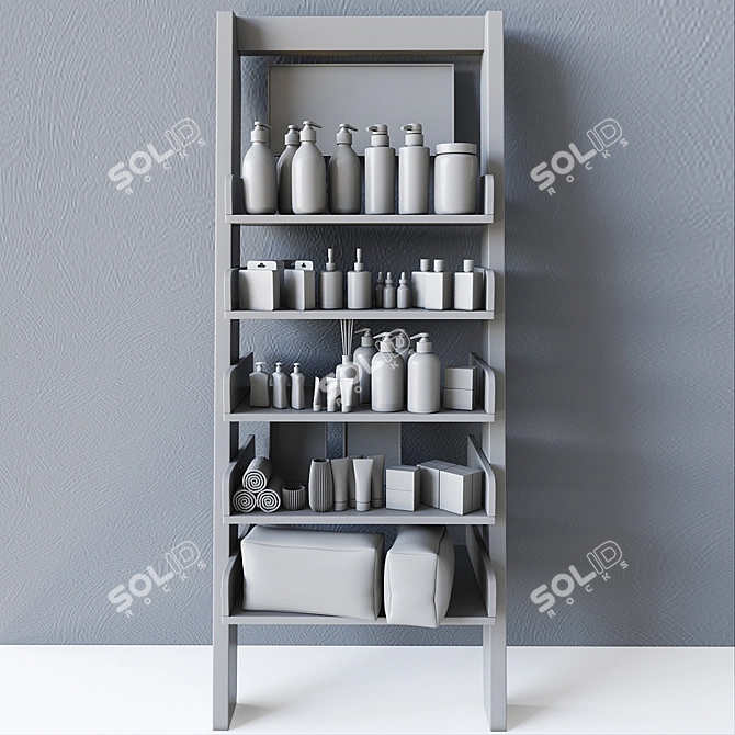 3-Piece Bathroom Rack Set: Organize and Beautify Your Bath! 3D model image 2