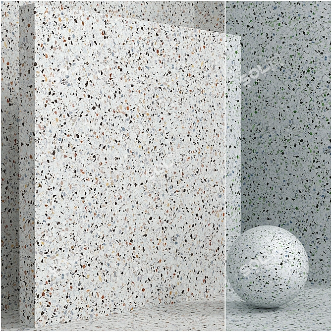 Seamless Terrazzo Quartzite Set 108 3D model image 2