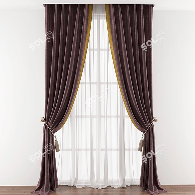 Revamped Curtain: Enhanced Design & Structure 3D model image 1