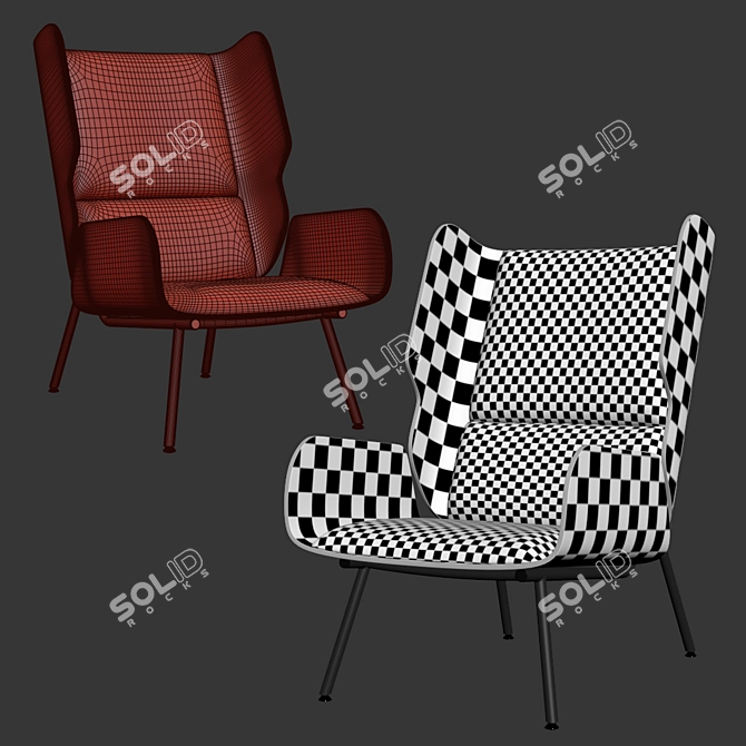 Modern Charcoal Elk Chair by Gus x Pendleton 3D model image 3