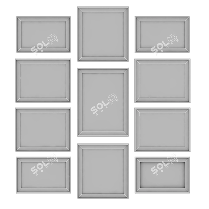 FotoFrame Set 21: Stylish Wall Decor 3D model image 3