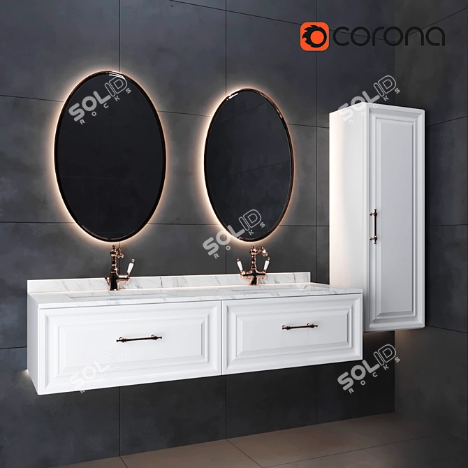 Timeless Elegance: Bathroom Set 3D model image 1