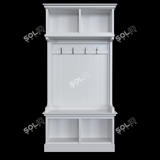 Russian-made Wide Wardrobe Module 3D model image 1