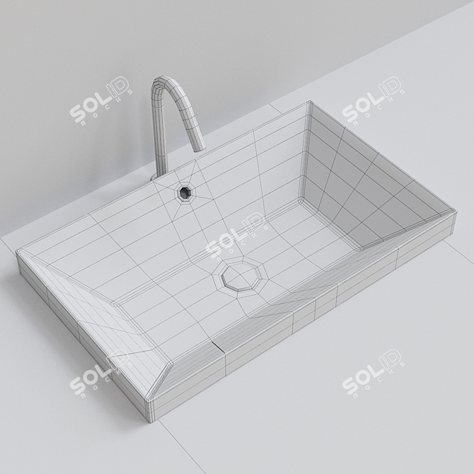 Teorema 2.0 Ceramic Built-in Washbasin 3D model image 3