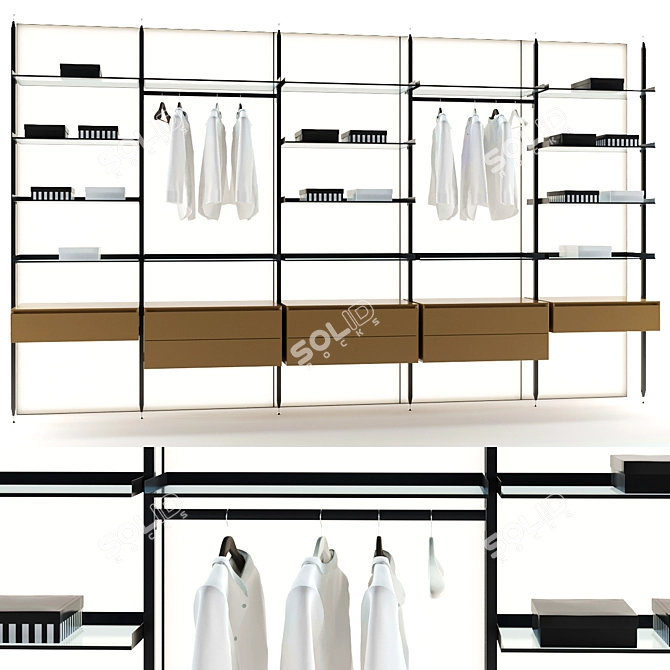 Modular Clothing Room Organizer 3D model image 1