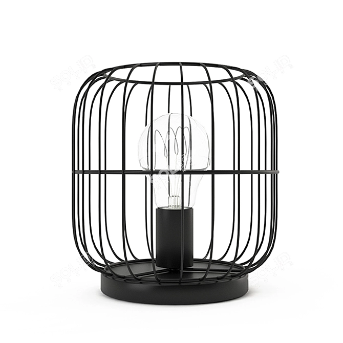 Sleek Black Metal Table Lamp 3D model image 1