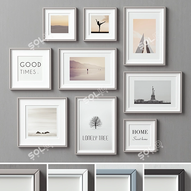 Multi-color Picture Frames Set 3D model image 2