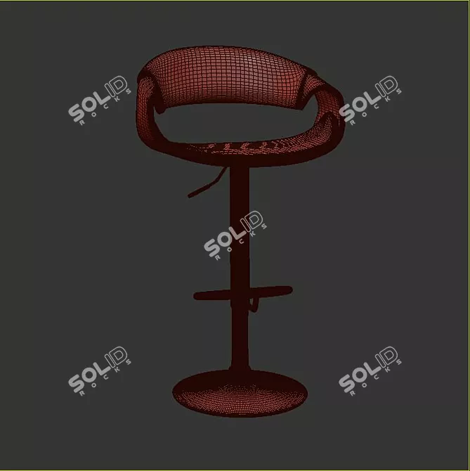 Modern Swivel Bar Stool 3D model image 3