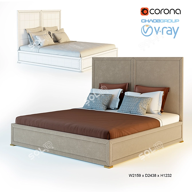 Noma Bed: Stylish and Comfortable 3D model image 1