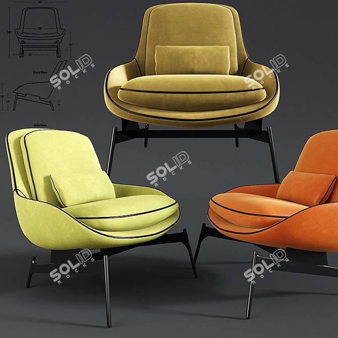 Modern Field Lounge Chair 3D model image 1
