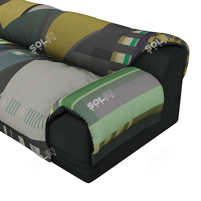 Vitra Vlinder Sofa: Dark Greens Elegance 3D model image 3