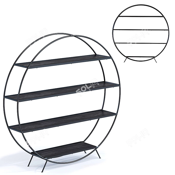 Acacia Steel Mason Shelf 3D model image 1