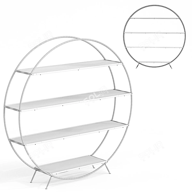 Acacia Steel Mason Shelf 3D model image 2