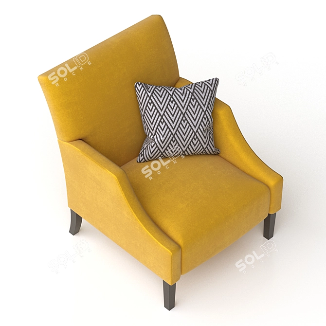 Lipa: Sleek and Stylish Armchair 3D model image 2