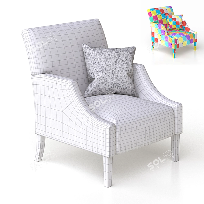 Lipa: Sleek and Stylish Armchair 3D model image 3