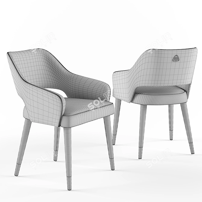 Elegant Ten Side Chair 120 - Timeless Design 3D model image 2