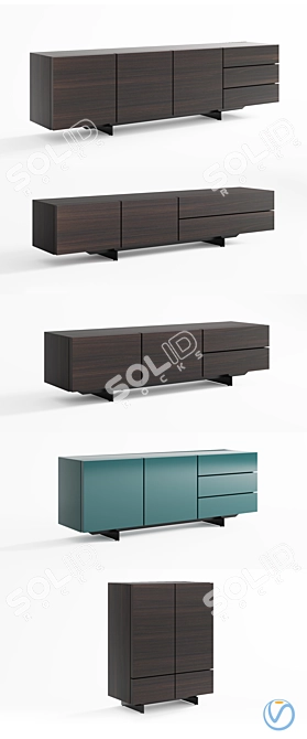 Poliform Pandora Sideboards: Stylish Storage Solutions 3D model image 3