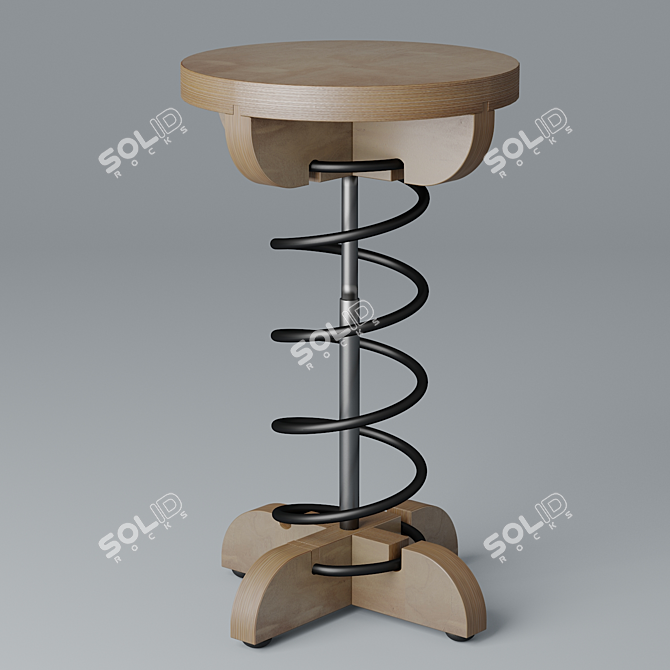 Revamped Ride: Sprung Stool 3D model image 1