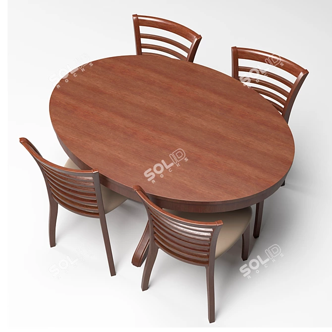 Elegant Dining Set 3D model image 2