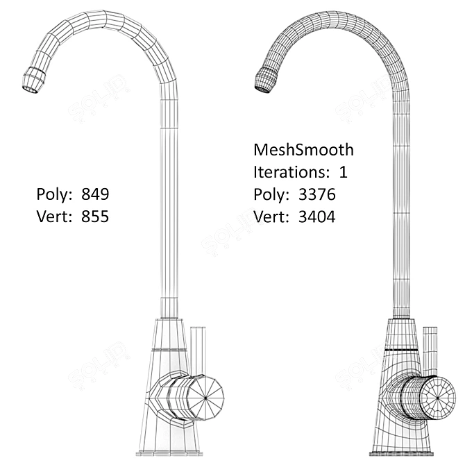 Crane Comfort LM3040C: Chic Chrome Drinking Water Faucet 3D model image 2