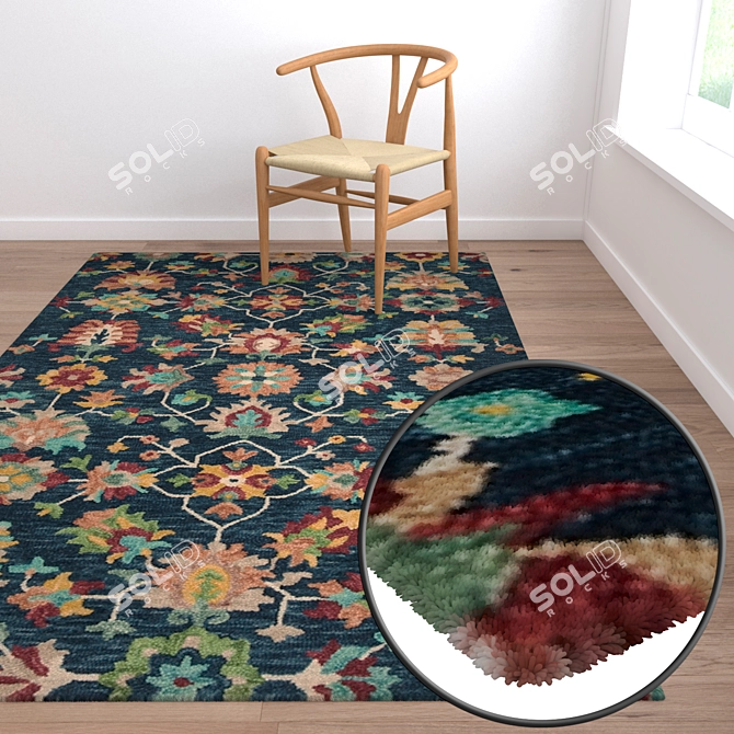 Premium Carpet Set: Multiple Textures & Displacement Options 3D model image 2