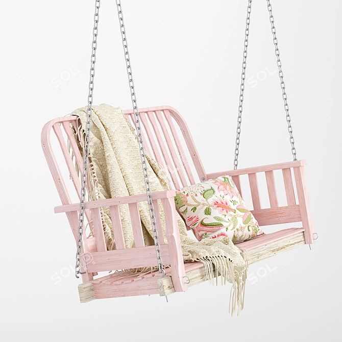 Pink Garden Swing: Stylish and Comfortable 3D model image 1
