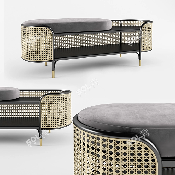 Elegant Vienna Bench | 440x1360x430mm 3D model image 1