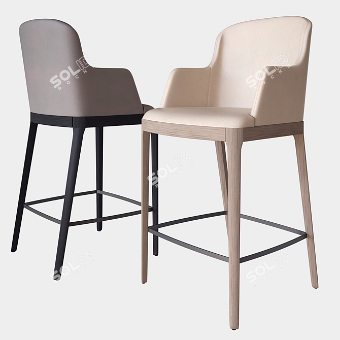 Modern Magda Stool: Sleek Italian Design 3D model image 1