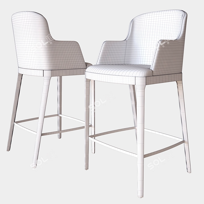 Modern Magda Stool: Sleek Italian Design 3D model image 3