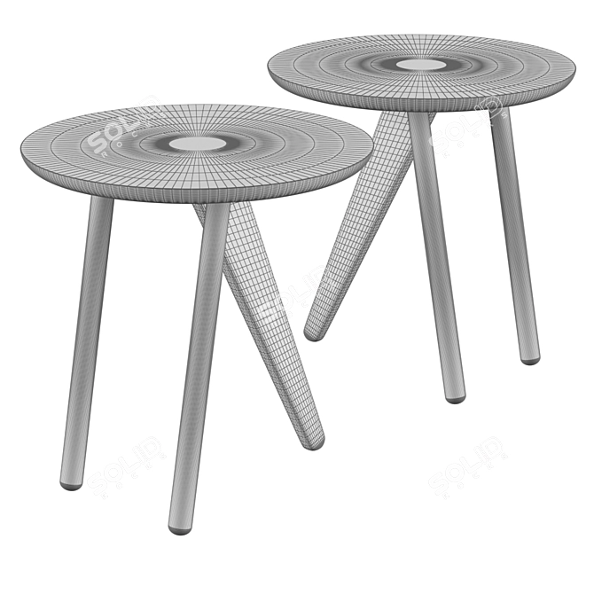 Norr11 Fin: Stylish Wood Side Table 3D model image 2