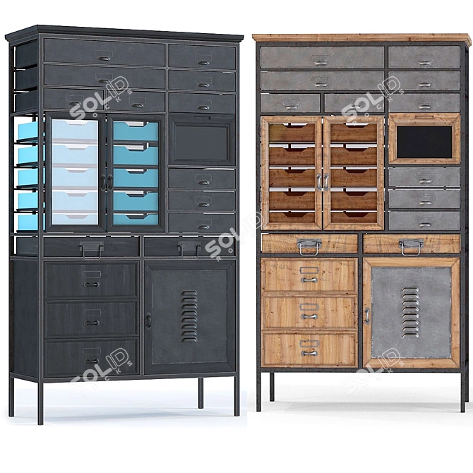 Retro Chic Storage Cabinet 3D model image 1