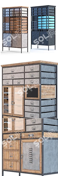 Retro Chic Storage Cabinet 3D model image 2