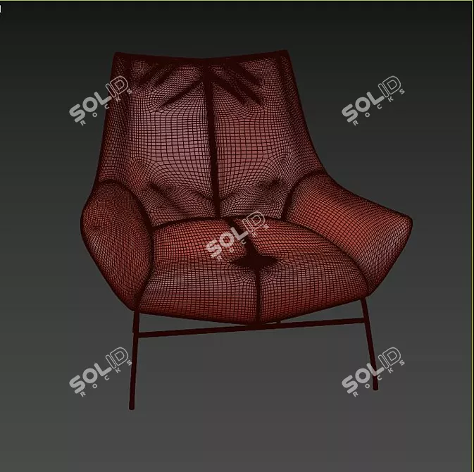 Elegant Cana Lounge Chair 3D model image 3