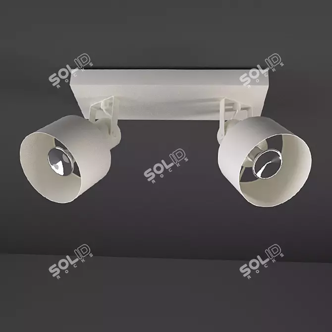 NORTON White Spotlight - E27 Lampholder, 2xMAX 60W 3D model image 1