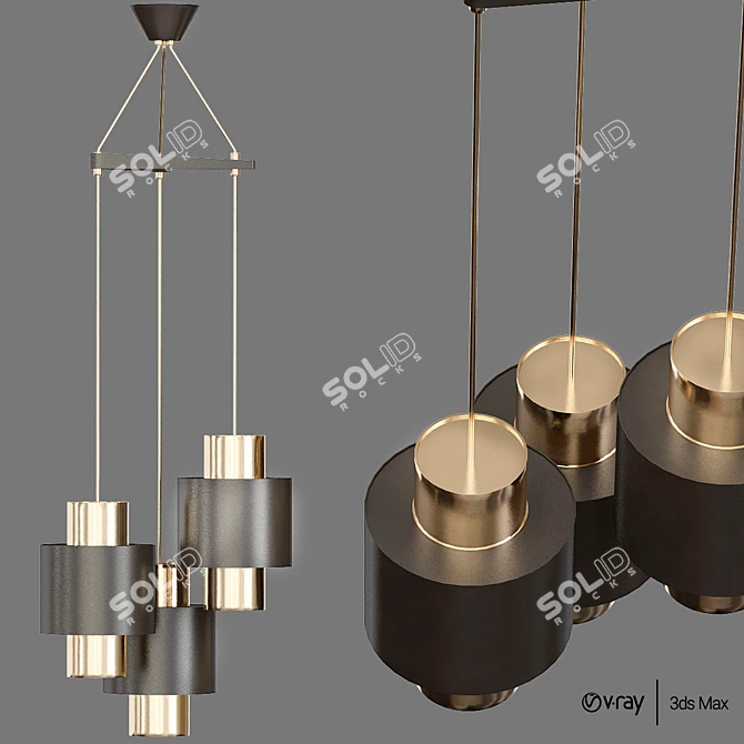 Elegant Jonas Chandelier 3D model image 1