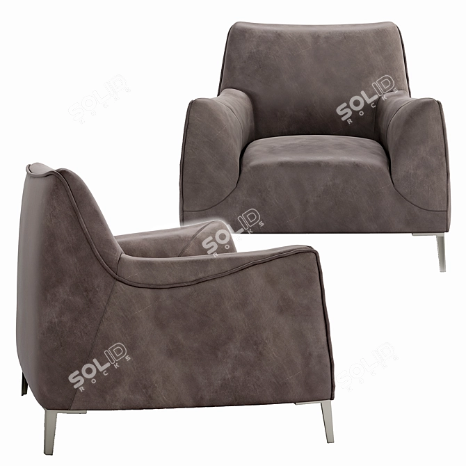 Elegant and Comfortable Natuzzi Dolly Armchair 3D model image 2